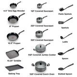 T-fal Easy Care Nonstick Cookware, 20 Piece Set, Grey, Dishwasher Safe - T-fal - Nimbus Distributors - wholesale and distributors in United States
