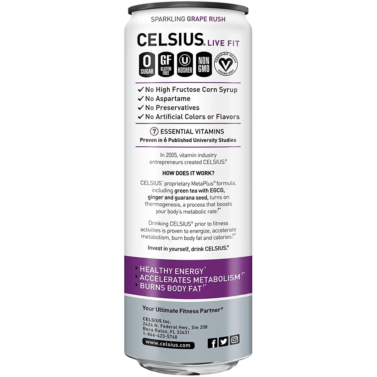 CELSIUS Sparkling Grape Rush, Functional Essential Energy Drink 12 Fl Oz (Pack of 12) - Celsius - Nimbus Distributors - wholesale and distributors in United States
