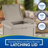 Suncast Outdoor Hideaway Trash Container for Patio, Taupe, 33 Gallon - Suncast - Nimbus Distributors - wholesale and distributors in United States