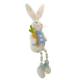 22" Blue and White Boy Bunny Rabbit with Dangling Bead Legs Spring Figure - Northlight - Nimbus Distributors - wholesale and distributors in United States