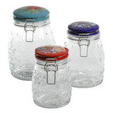The Pioneer Woman Floral Embossed Clamp Jars, Set of 3
