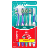 Colgate 360° Manual Toothbrush with Tongue and Cheek Cleaner, Medium, 5 Ct. - Colgate - Nimbus Distributors - wholesale and distributors in United States