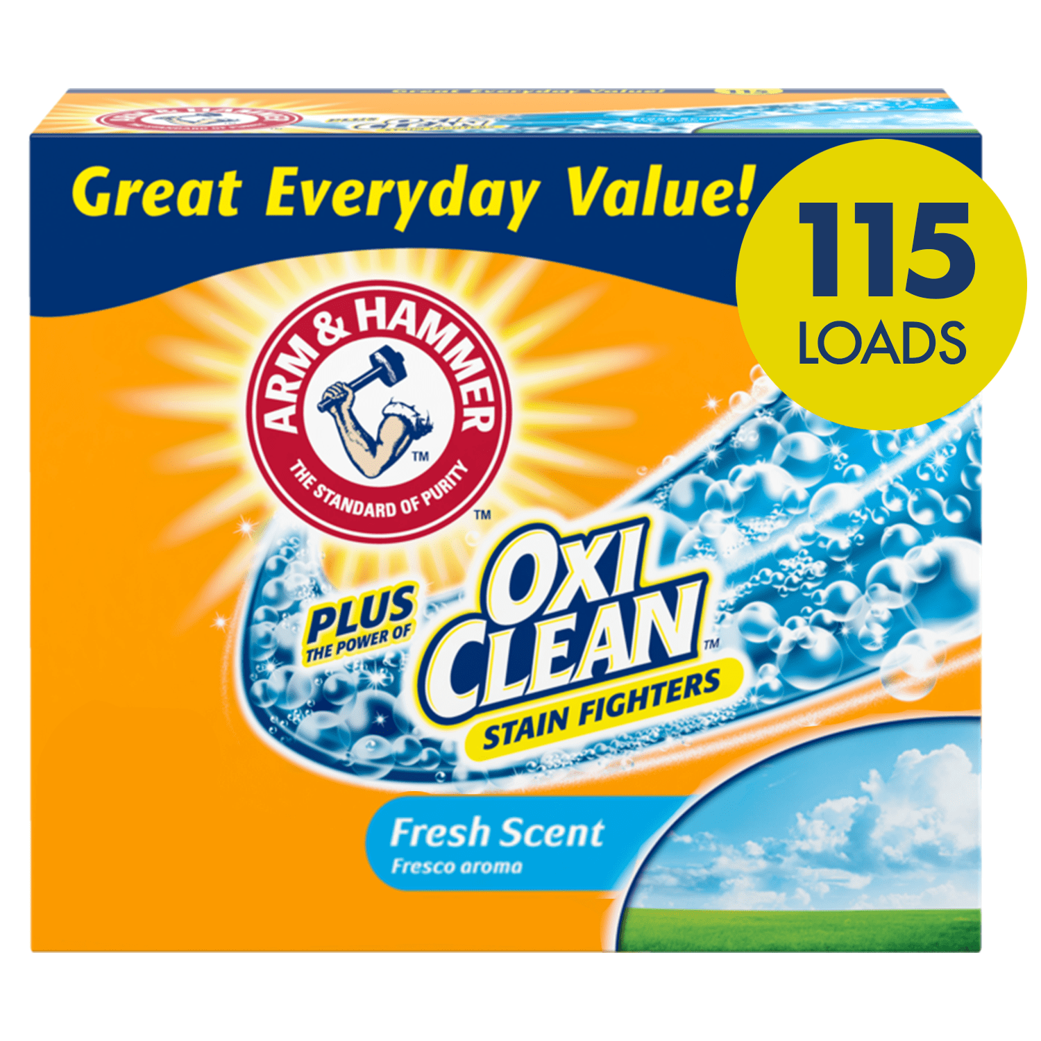 Arm Hammer Plus OxiClean Powder Laundry Detergent, Fresh Scent, 115 Loads - Arm & Hammer - Nimbus Distributors - wholesale and distributors in United States