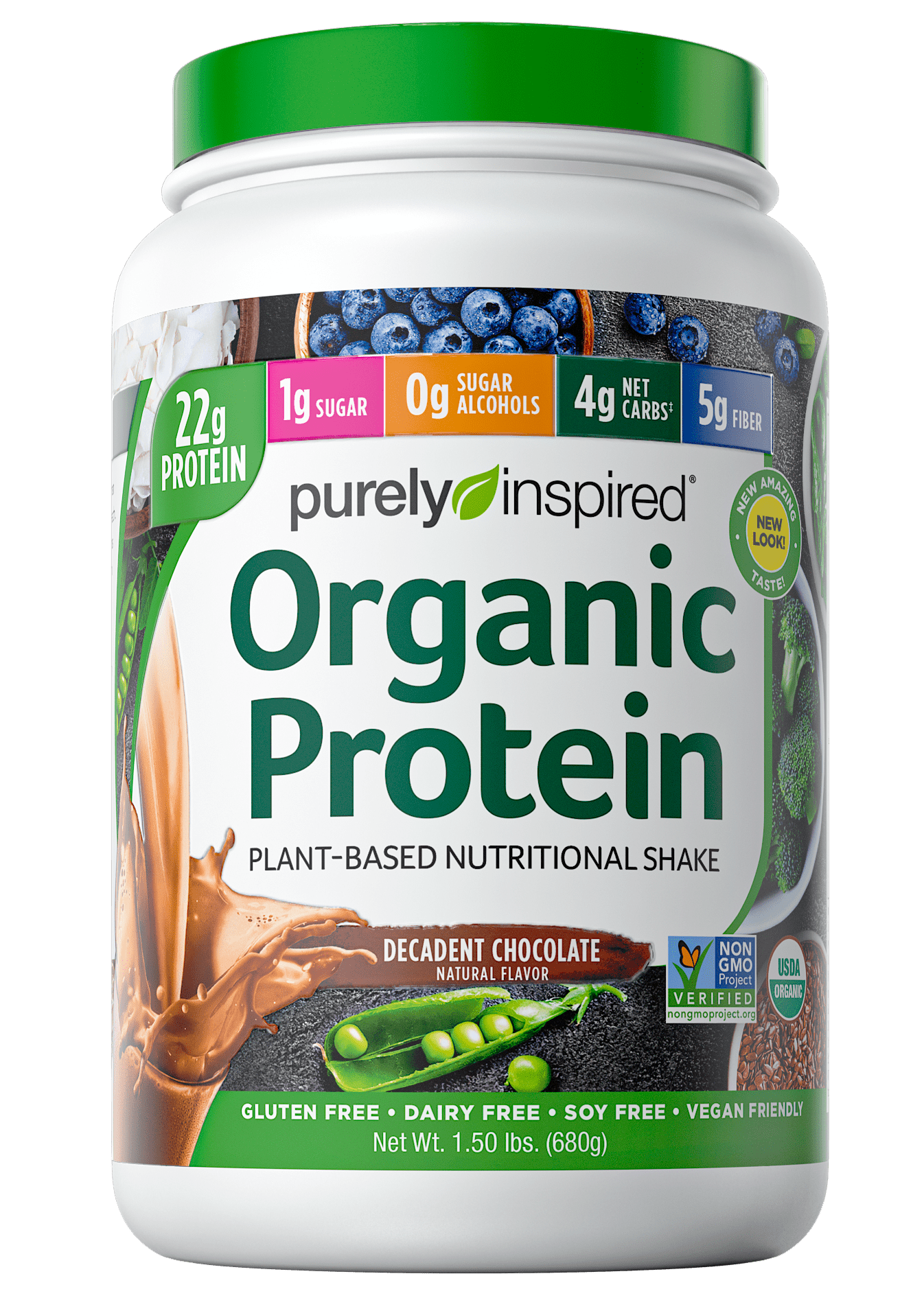 Purely Inspired Organic Plant Protein Powder, Decadent Chocolate, 22g Protein, 1.5lb - Purely Inspired - Nimbus Distributors - wholesale and distributors in United States