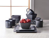 Better Homes & Gardens Dark Gray Square-Shaped 16-Piece Stoneware Dinnerware Set - Better Homes & Gardens - Nimbus Distributors - wholesale and distributors in United States