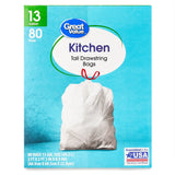 Great Value Kitchen Tall Drawstring Bags, 13 Gallon, 80 Count - Great Value - Nimbus Distributors - wholesale and distributors in United States