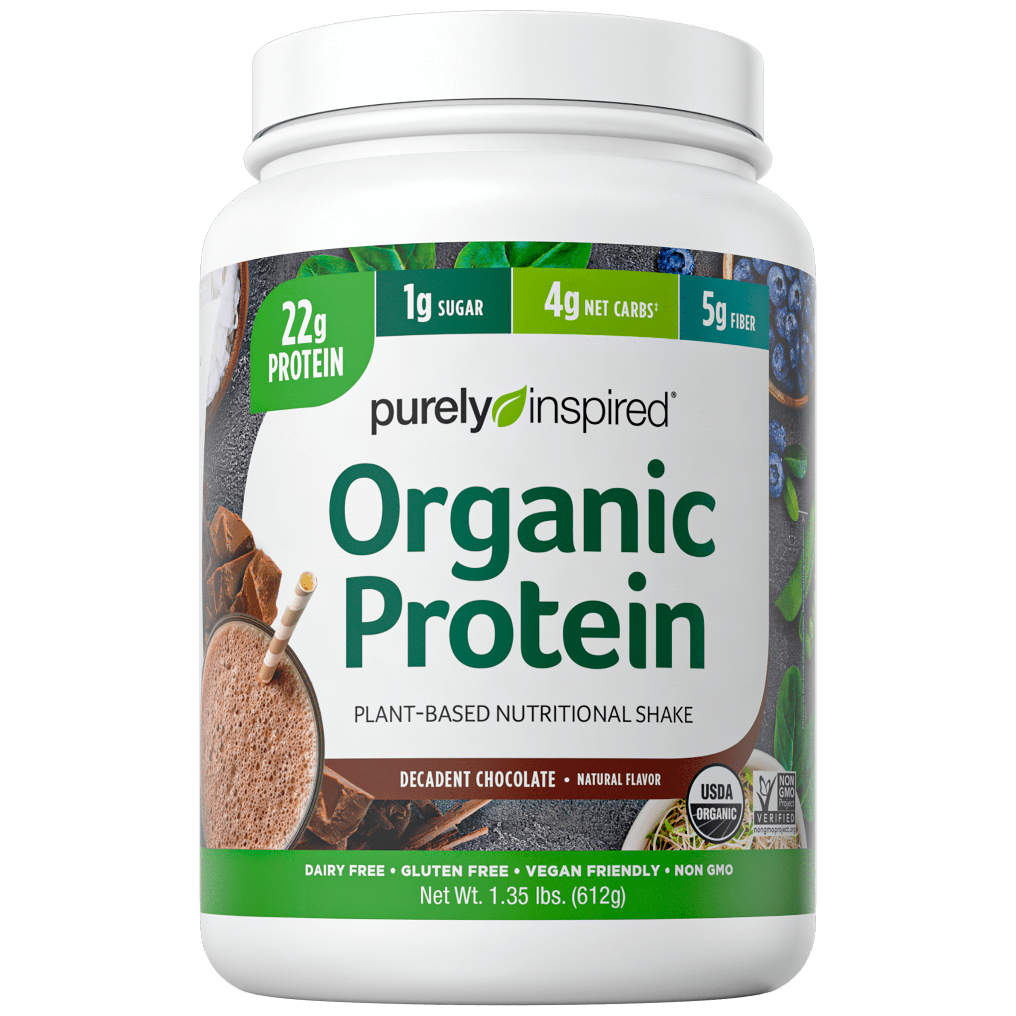 Purely Inspired Organic Plant Protein Powder, Decadent Chocolate, 22g Protein, 1.5lb - Purely Inspired - Nimbus Distributors - wholesale and distributors in United States