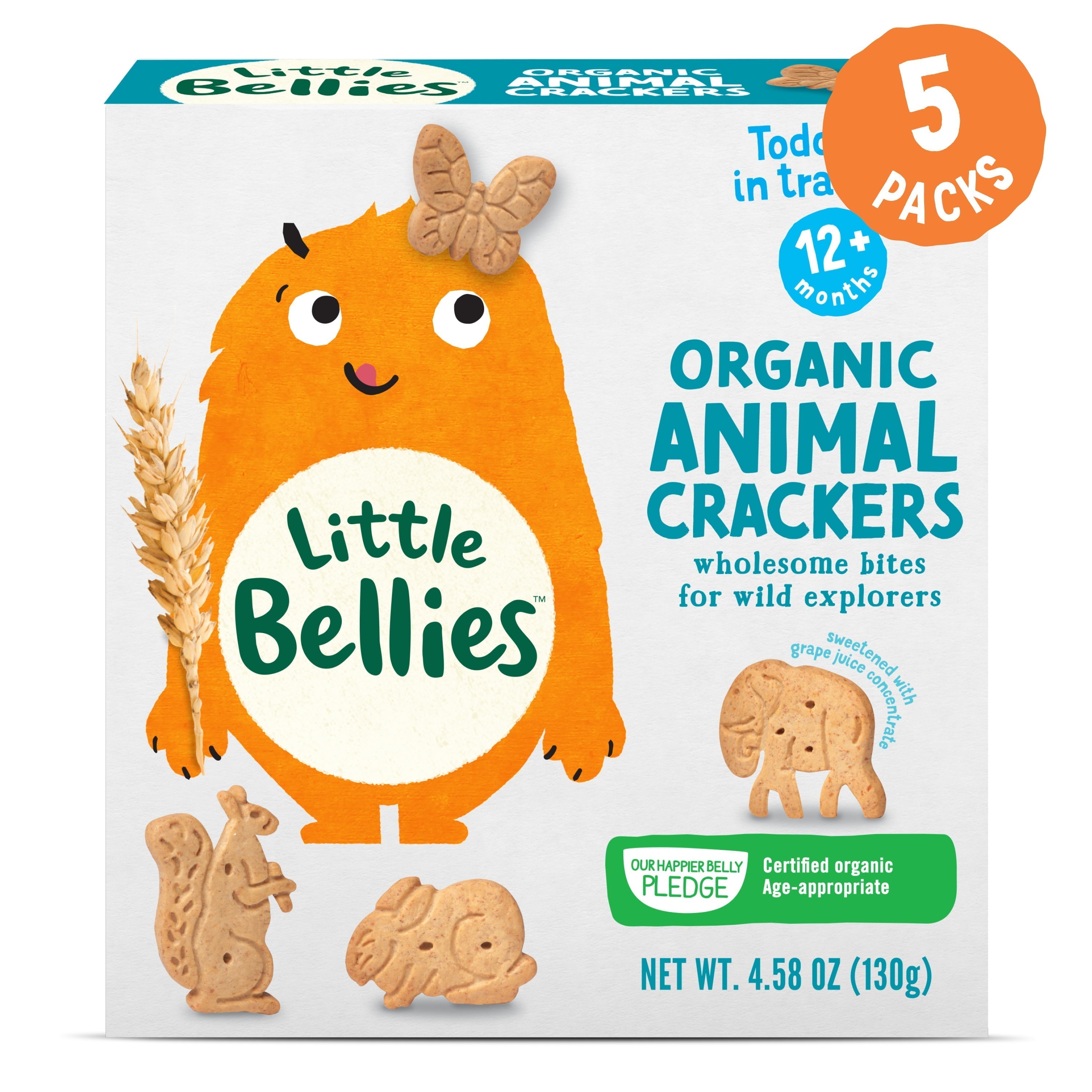 Little Bellies Organic Animal Crackers Snack, 4.58 oz Box, 5 Pack - Baby Bellies - Nimbus Distributors - wholesale and distributors in United States