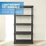 HART 5 Tier 18"x 36"x70.2" Ventilated Plastic Wall Shelf Unit, 750lb Capacity, Black HART Nimbus Distributors United States