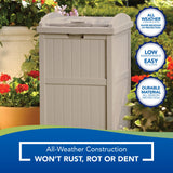 Suncast Outdoor Hideaway Trash Container for Patio, Taupe, 33 Gallon - Suncast - Nimbus Distributors - wholesale and distributors in United States