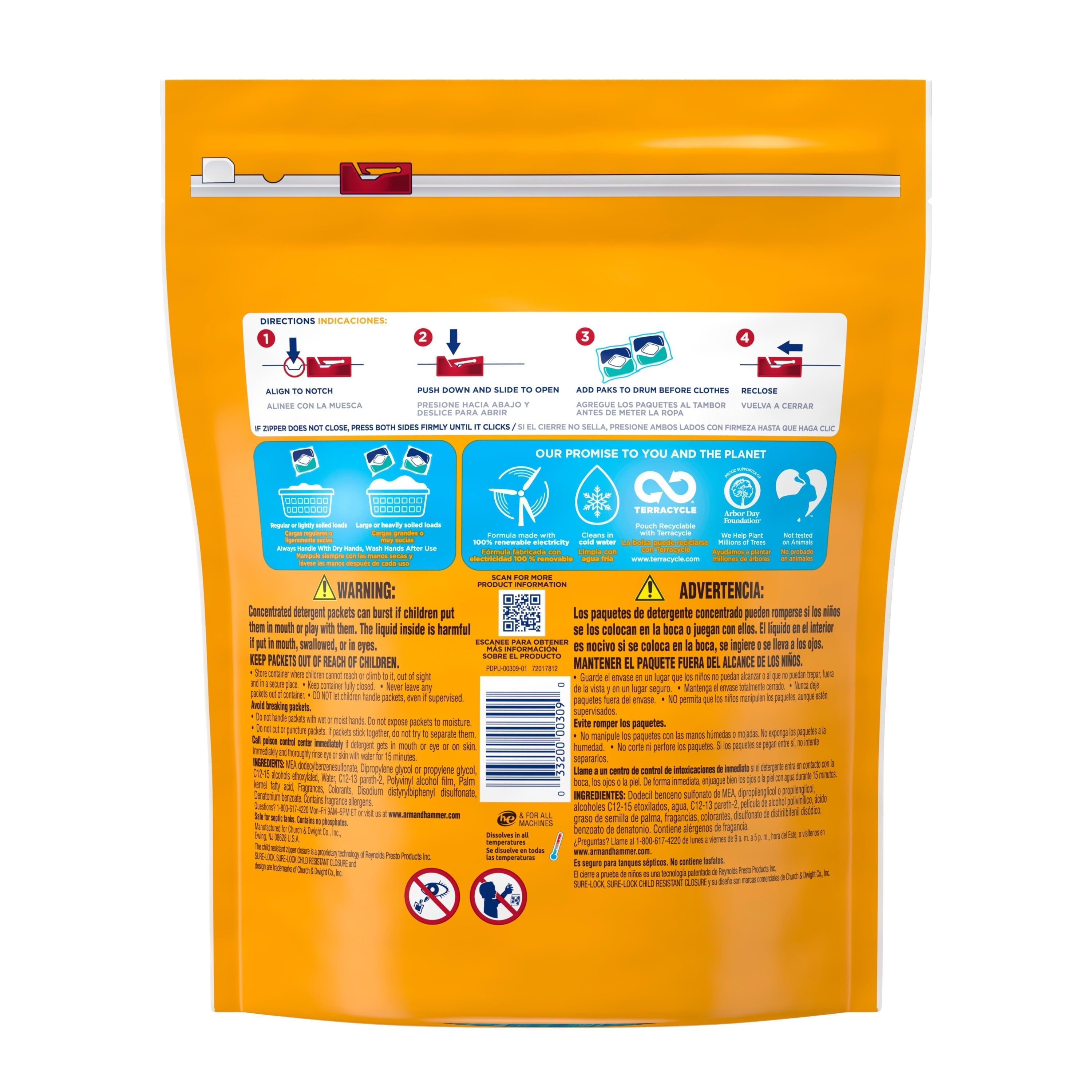 Arm Hammer Clean Burst 5-in-1 Laundry Detergent Power Paks, High Efficieny (HE), 42 Count - Arm & Hammer - Nimbus Distributors - wholesale and distributors in United States