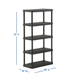 HART 5 Tier 18"x 36"x70.2" Ventilated Plastic Wall Shelf Unit, 750lb Capacity, Black HART Nimbus Distributors United States