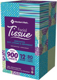 Member's Mark Ultra Soft Facial Tissues, 12 Cube Boxes, 80 3-Ply Tissues per Box (960 Tissues Total)