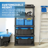 HART 5 Tier 18"x 36"x70.2" Ventilated Plastic Wall Shelf Unit, 750lb Capacity, Black HART Nimbus Distributors United States