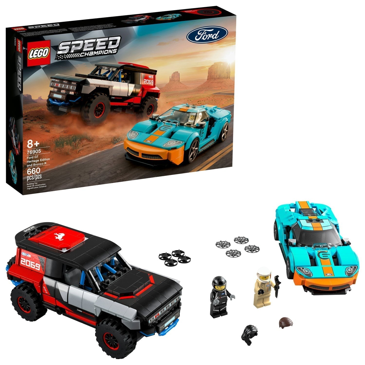 LEGO Speed Champions Ford GT Heritage Edition and Bronco R 76905 Building Toy (660 Pieces) - LEGO - Nimbus Distributors - wholesale and distributors in United States