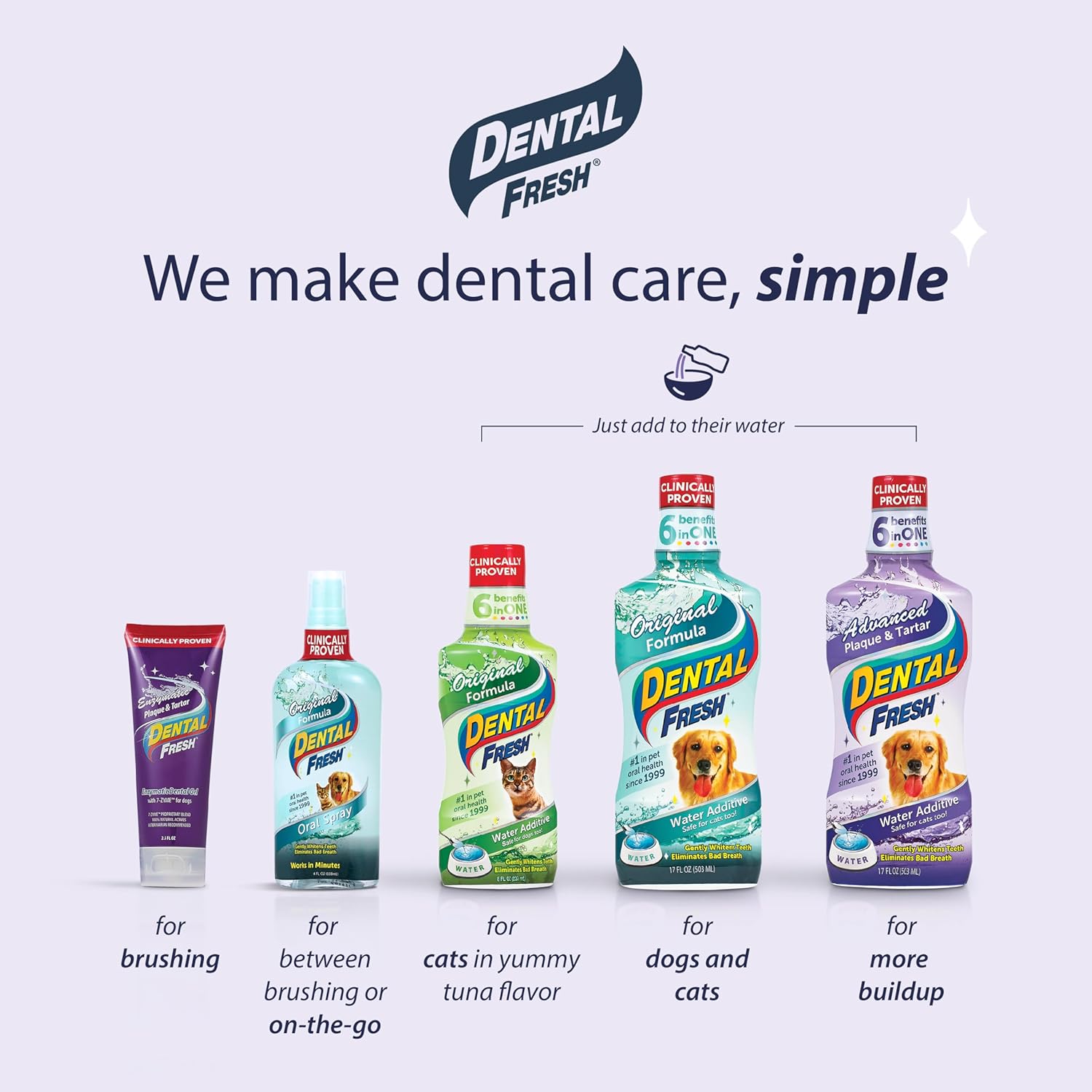 Dental Fresh Advanced Plaque and Tartar Water Additive, 32oz – Dog Teeth Cleaning Formula to Freshen Breath and Improve Cat & Dog Dental Care - Dental Fresh - Nimbus Distributors - wholesale and distributors in United States