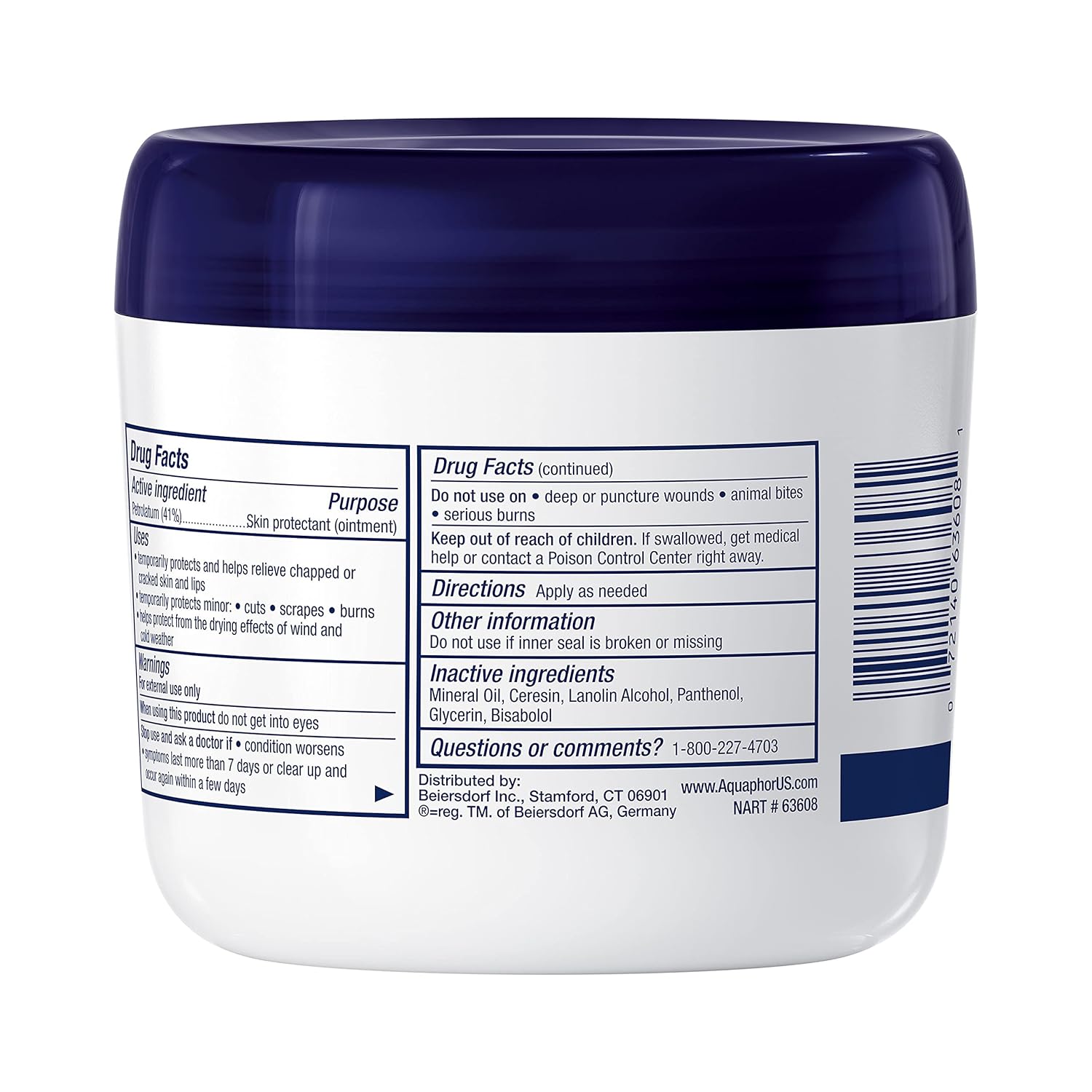 Aquaphor Healing Ointment, Advanced Therapy Skin Protectant, Multi-Purpose Healing Ointment and Body Moisturizer, For Dry, Cracked Skin, Minor Cuts and Burns, 14 Oz Jar - Equate - Nimbus Distributors - wholesale and distributors in United States