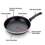 T-fal Cook & Strain Nonstick 2 Piece Fry Pan Cookware Set, 9.5 and 11 inch, Black, Dishwasher Safe - T-fal - Nimbus Distributors - wholesale and distributors in United States