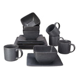 Better Homes & Gardens Dark Gray Square-Shaped 16-Piece Stoneware Dinnerware Set - Better Homes & Gardens - Nimbus Distributors - wholesale and distributors in United States