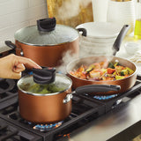 Farberware Easy Clean Steam Vent Cookware Nonstick Pots and Pans Set, 14-Piece, Copper - Farberware - Nimbus Distributors - wholesale and distributors in United States