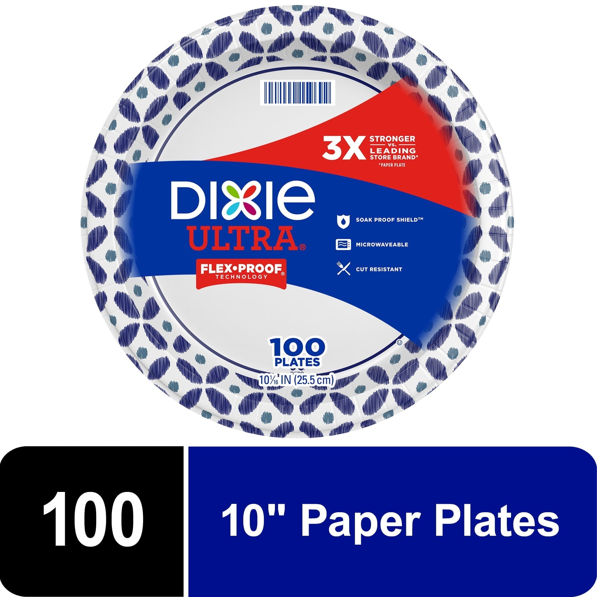 Dixie Ultra Disposable Paper Plates, Multicolor, 10 in, 100 Count - Dixie - Nimbus Distributors - wholesale and distributors in United States