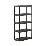 HART 5 Tier 18"x 36"x70.2" Ventilated Plastic Wall Shelf Unit, 750lb Capacity, Black HART Nimbus Distributors United States