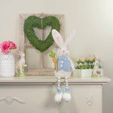 22" Blue and White Boy Bunny Rabbit with Dangling Bead Legs Spring Figure - Northlight - Nimbus Distributors - wholesale and distributors in United States