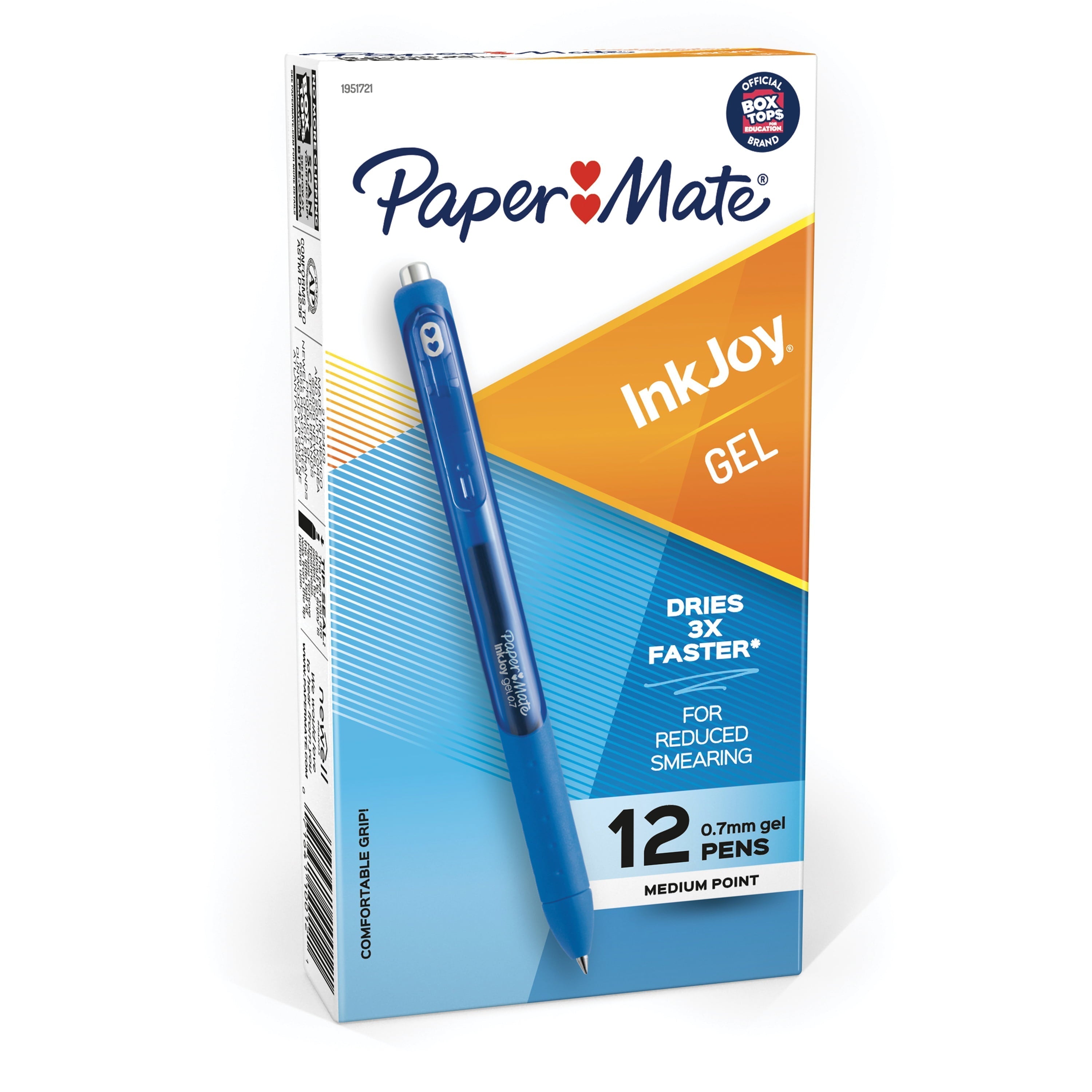 Paper Mate InkJoy Gel Retractable Pens, 0.7mm Medium Point, Blue Ink, 12 Count - Paper Mate - Nimbus Distributors - wholesale and distributors in United States