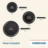 Farberware 3-Piece Set Easy Clean Aluminum Nonstick Frying Pans/Fry Pans/Skillet, Aqua - Farberware - Nimbus Distributors - wholesale and distributors in United States