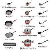 T-fal Easy Care Nonstick Cookware, 20 Piece Set, Dishwasher Safe, Assorted colours - T-fal - Nimbus Distributors - wholesale and distributors in United States
