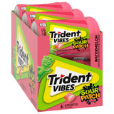 Trident Vibes SOUR PATCH KIDS Watermelon Sugar Free Gum, 6 Bottles of 40 Pieces (240 Total Pieces) - Trident - Nimbus Distributors - wholesale and distributors in United States