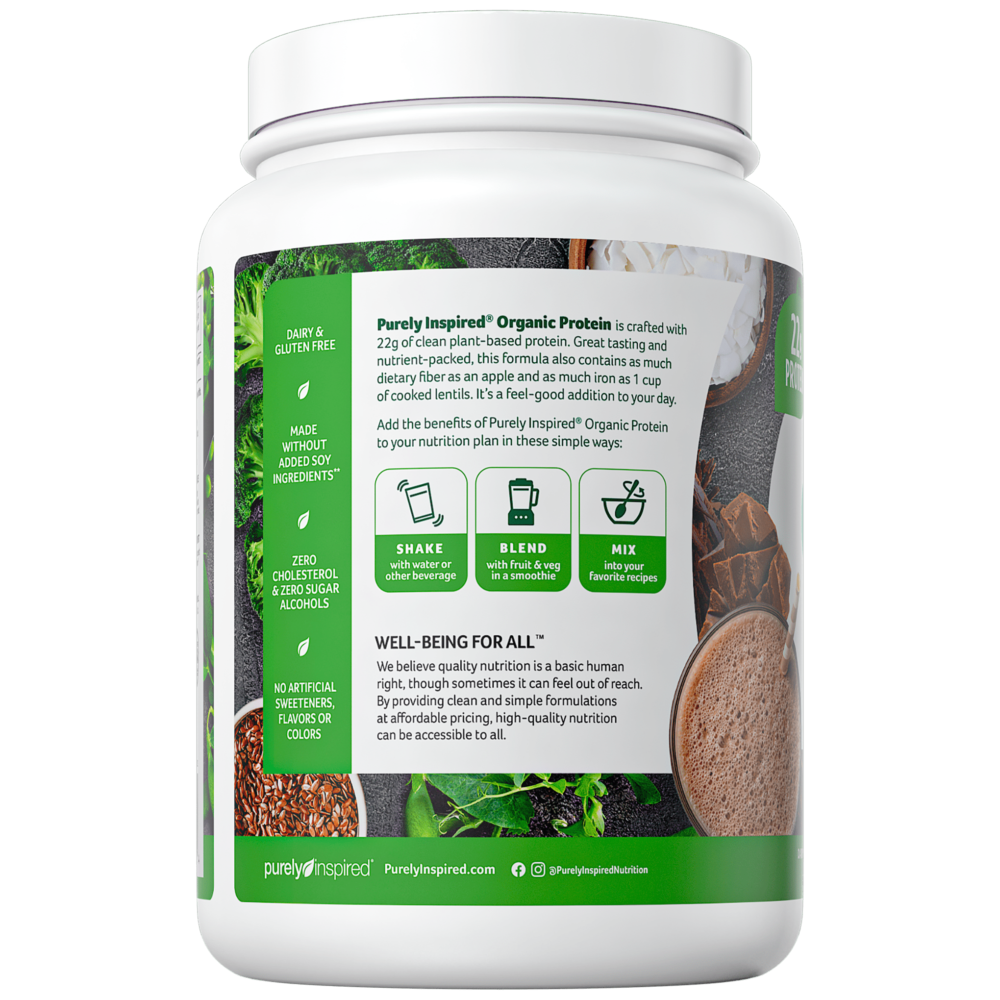 Purely Inspired Organic Plant Protein Powder, Decadent Chocolate, 22g Protein, 1.5lb - Purely Inspired - Nimbus Distributors - wholesale and distributors in United States
