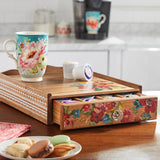 The Pioneer Woman Wildflower Whimsy 4-Compartment Wood Coffee Pod Organizer, Floral - The Pioneer Woman - Nimbus Distributors - wholesale and distributors in United States