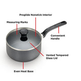 T-fal Easy Care Nonstick Cookware, Saucepan, 2 Quart, Grey - T-fal - Nimbus Distributors - wholesale and distributors in United States