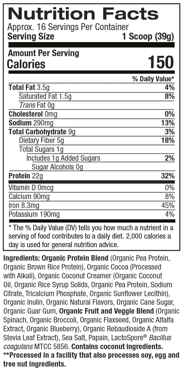 Purely Inspired Organic Plant Protein Powder, Decadent Chocolate, 22g Protein, 1.5lb - Purely Inspired - Nimbus Distributors - wholesale and distributors in United States