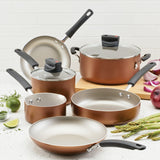 Farberware Easy Clean Steam Vent Cookware Nonstick Pots and Pans Set, 14-Piece, Copper - Farberware - Nimbus Distributors - wholesale and distributors in United States